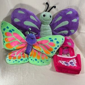 Large Butterfly Plushies and Felt Butterfly Bag